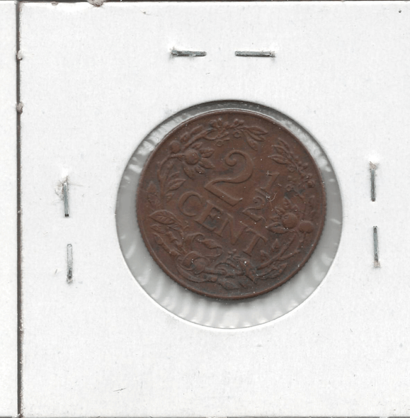 Curacao: 1944D 2 1/2 Cent
