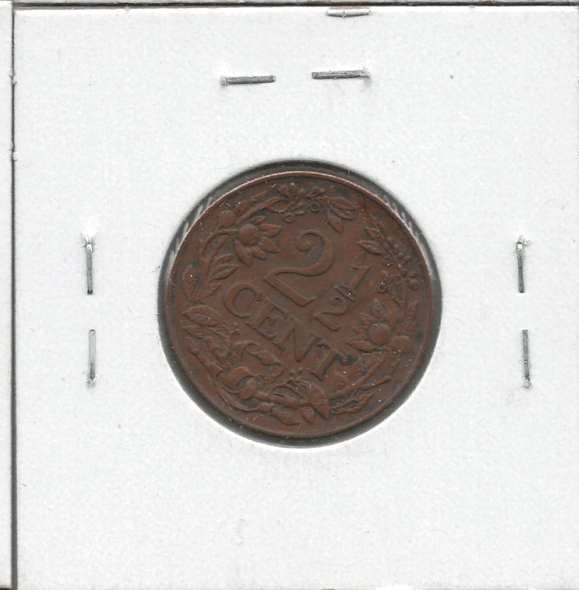 Curacao: 1944D 2 1/2 Cents