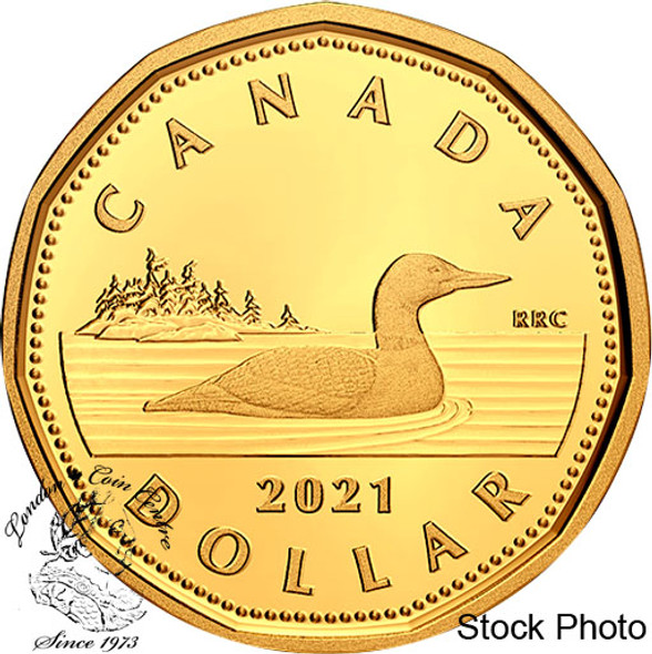 Canada: 2021 $1 Proof Silver Loonie Coin with Gold Plating Canada: 2021 $1 Proof Silver Loonie Coin with Gold Plating