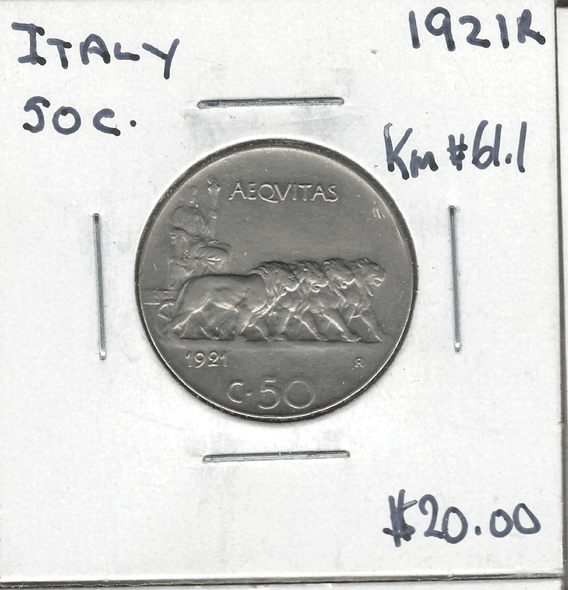 Italy: 1921R 50 Centesimi