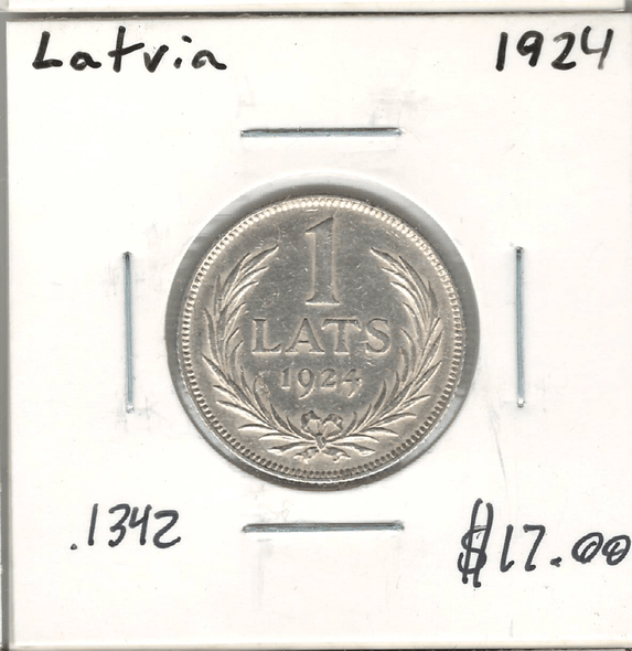 Latvia: 1924 1 Lats Lot#2
