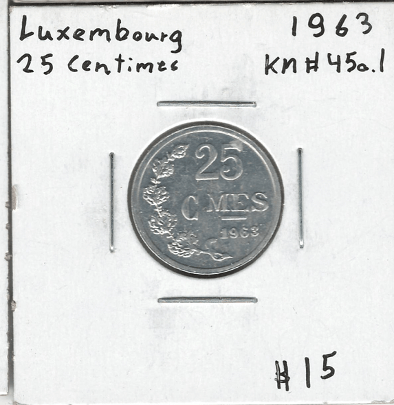 Luxembourg: 1963 25 Centimes Lot#2