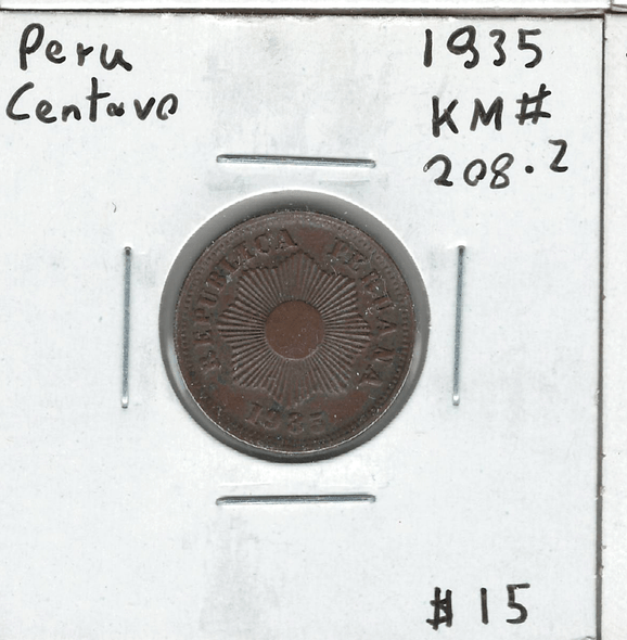 Peru: 1935 1 Centavo Lot#2