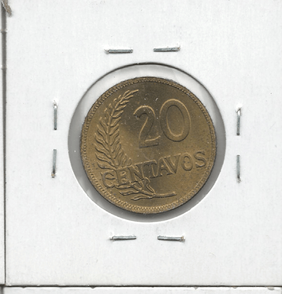 Peru: 1943 20 Centavos