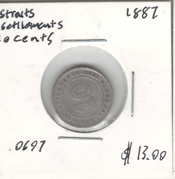 Straits Settlements: 1887 10 Cents Straits Settlements: 1887 10 Cents
