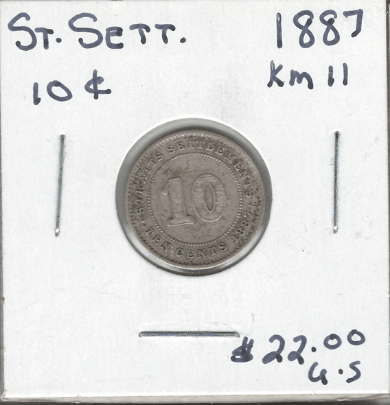 Straits Settlements: 1887 10 Cents Lot#3 Straits Settlements: 1887 10 Cents Lot#3