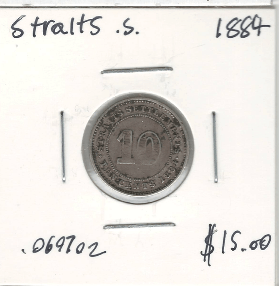 Straits Settlements: 1884 10 Cents Straits Settlements: 1884 10 Cents