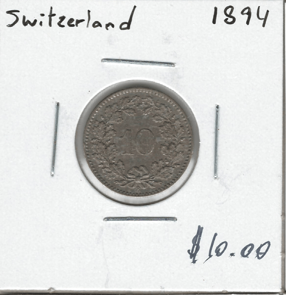 Switzerland: 1894 10 Rappen