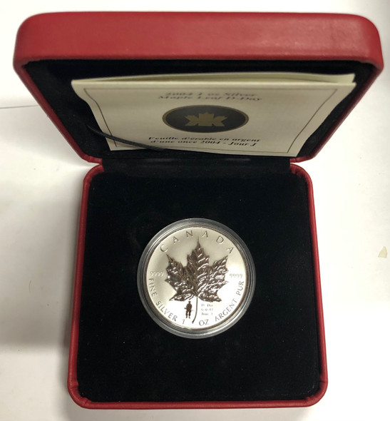 Canada: 2004 $5 1 oz D-Day Privy Silver Maple Coin
