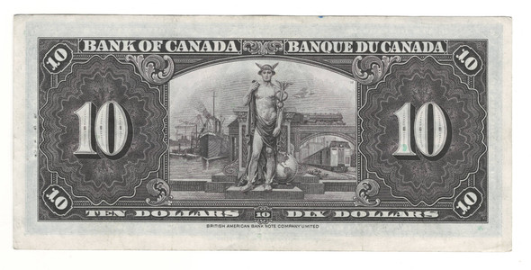 Canada: 1937 $10 Bank Of Canada Banknote BC-24c Lot#39