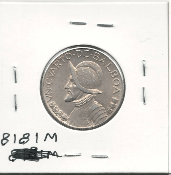 Panama: 1930 Silver 1/4 Balboa