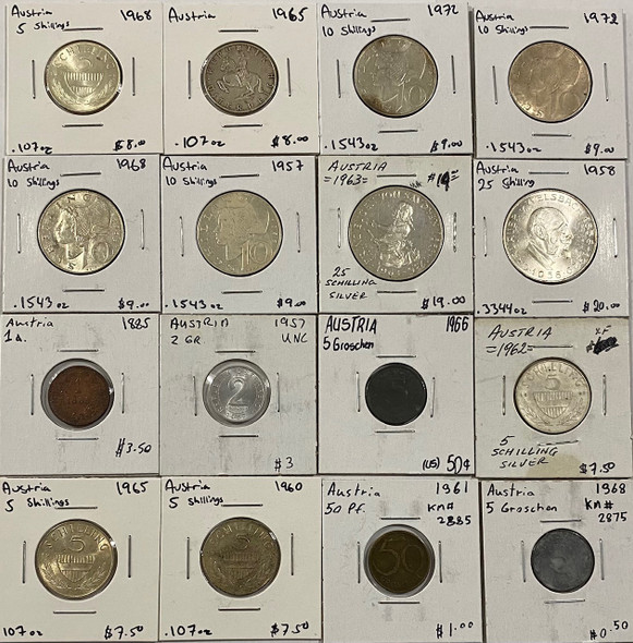 Austria: Coin Lot Includes Lots Of Silver Coins (16 Pieces)