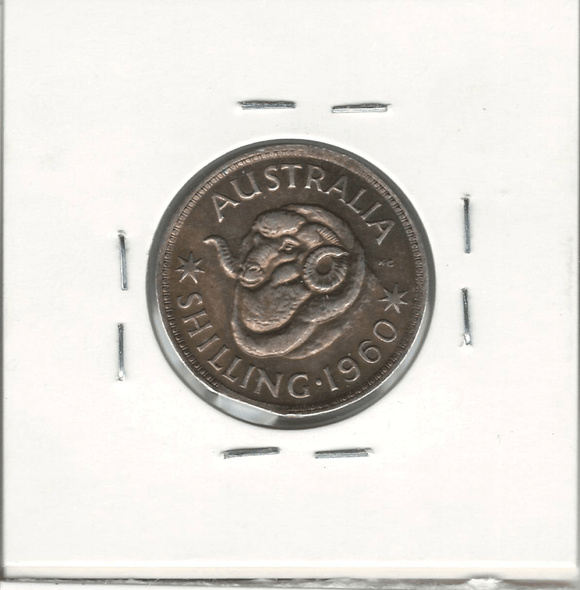 Australia: 1960 Silver Shilling Planchet Clip Error Australia: 1960 Silver Shilling Planchet Clip Error