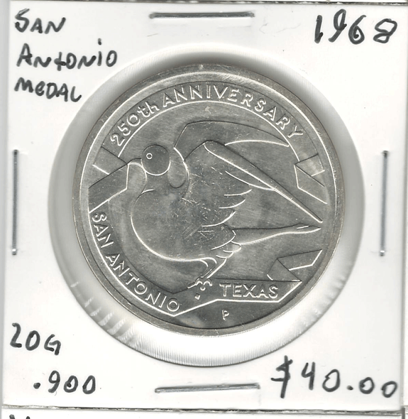 United States: 1968 San Antonio Medal Silver