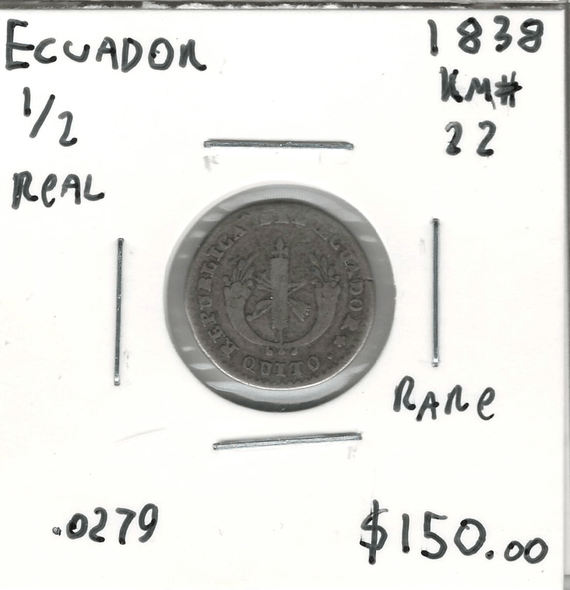 Ecuador: 1838 1/2 Real Rare