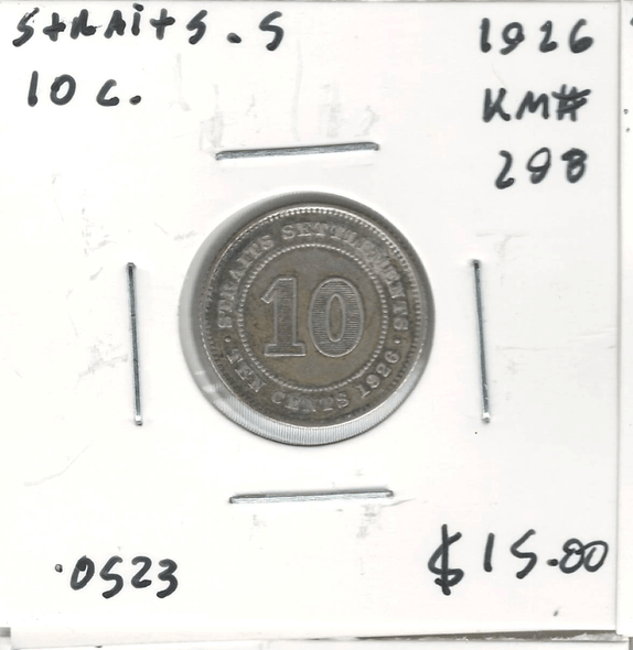 Straits Settlements: 1926 10 Cents Lot#2