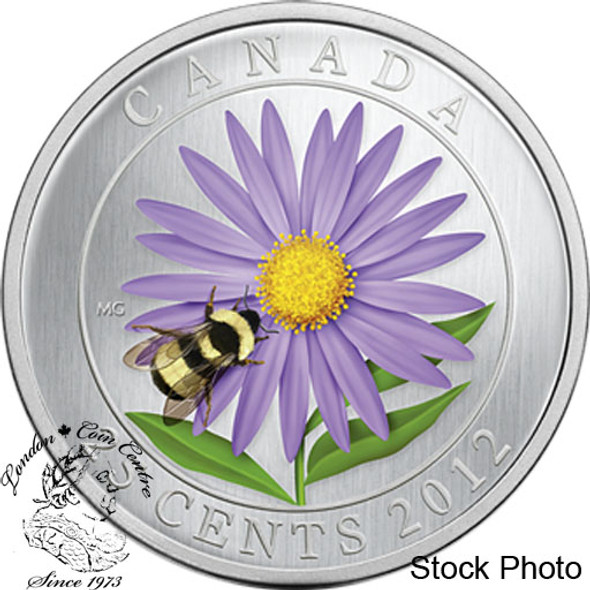 Canada: 2012 25 Cents Aster with Bumble Bee