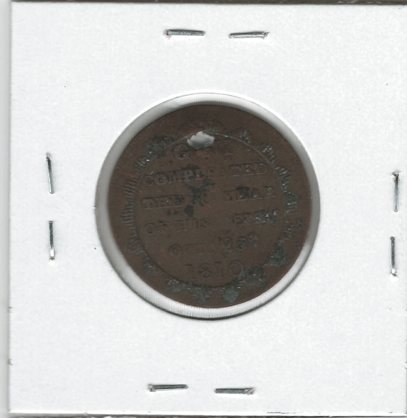 Great Britain: 1810 Jubilee Medal George III Holed