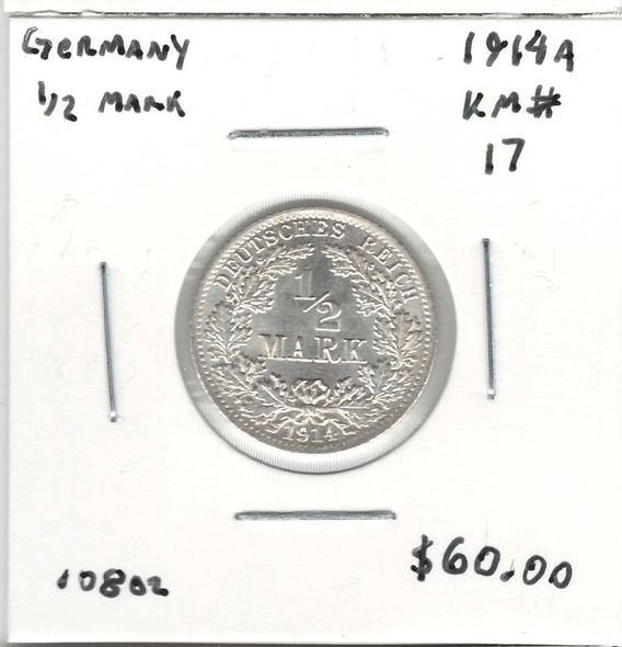 Germany: 1914A 1/2 Mark