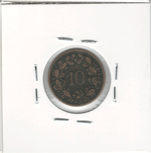 Switzerland: 1871B 10 Rappen Key Date