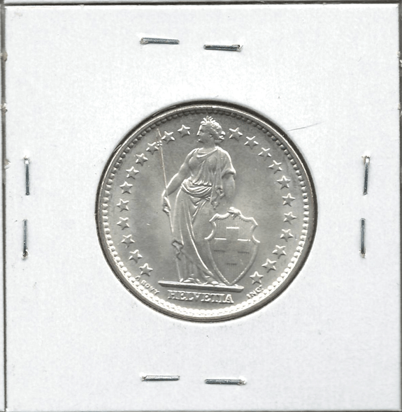 Switzerland: 1965 2 Francs Lot#3 Switzerland: 1965 2 Francs Lot#3