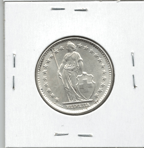 Switzerland: 1965 2 Francs Lot#5 Switzerland: 1965 2 Francs Lot#5