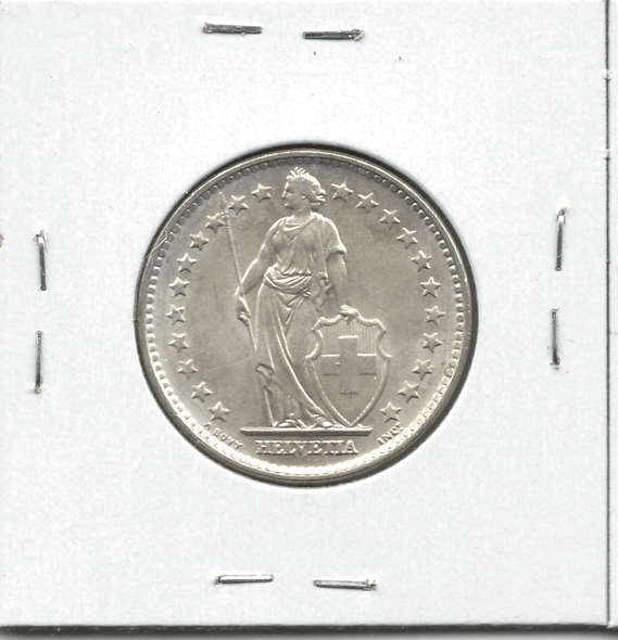 Switzerland: 1965 2 Francs Lot#12 Switzerland: 1965 2 Francs Lot#12