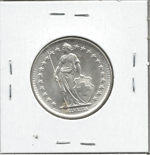 Switzerland: 1965 2 Francs Lot#16 Switzerland: 1965 2 Francs Lot#16