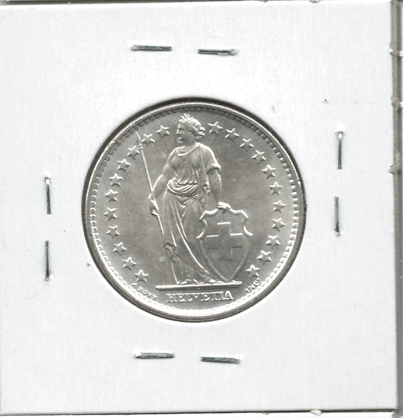 Switzerland: 1965 2 Francs Lot#17 Switzerland: 1965 2 Francs Lot#17