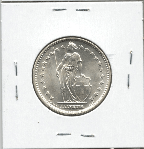 Switzerland: 1965 2 Francs Lot#21 Switzerland: 1965 2 Francs Lot#21