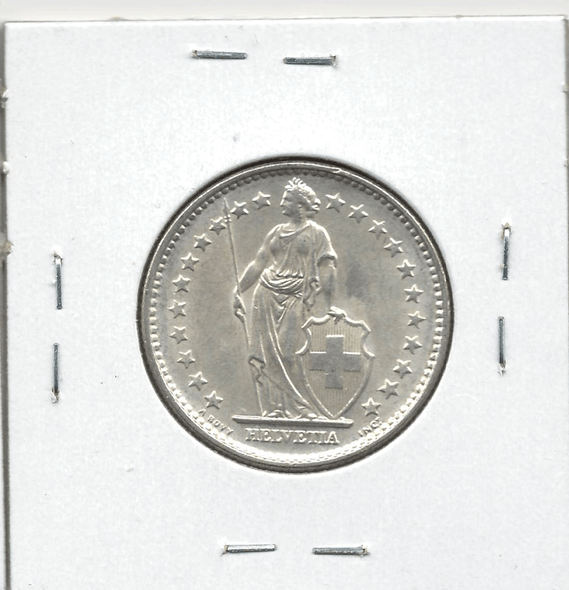 Switzerland: 1965 2 Francs Lot#27 Switzerland: 1965 2 Francs Lot#27