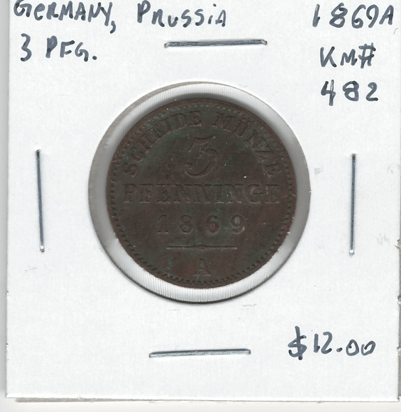 German States: Prussia: 1869A 3 Pfennig Lot#2