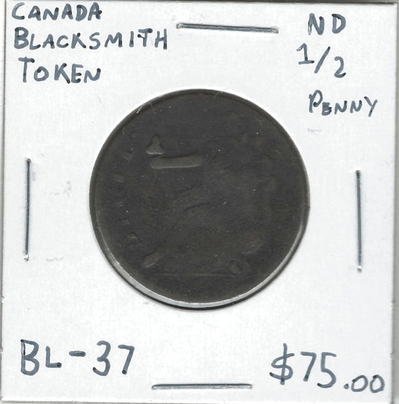 Canada: No Date 1/2 Penny Blacksmith Token BL-37