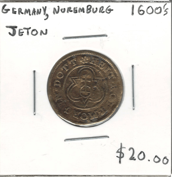 German States: Nuremberg: 1600s Jeton