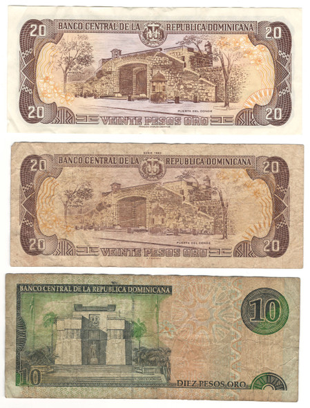 Dominican Republic: 1992 - 2003 Banknote Lot (3 Pieces) Dominican Republic: 1992 - 2003 Banknote Lot (3 Pieces)