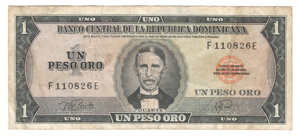 Dominican Republic: 1978 1 Peso Banknote Dominican Republic: 1978 1 Peso Banknote