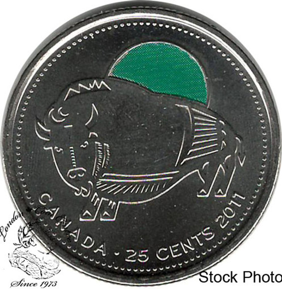 Canada: 2011 25 Cent Bison BU Coloured