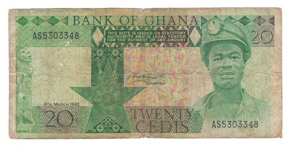 Ghana: 1982 20 Cedis Banknote