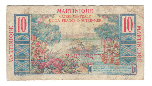 Martinique: 1947 - 1949 10 Francs Banknote