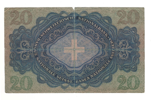 Switzerland: 1947 20 Francs Banknote