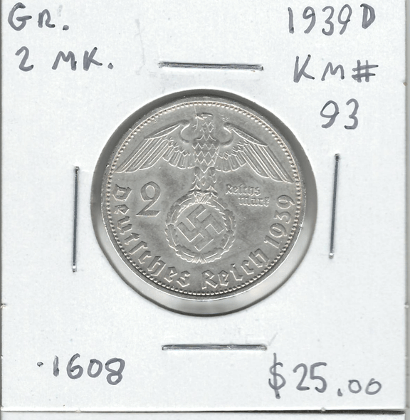 Germany: 1939D 2 Marks