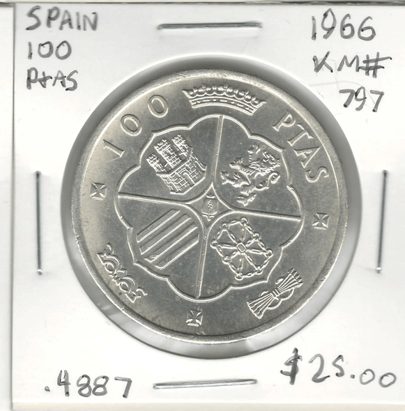 Spain: 1966 100 Ptas