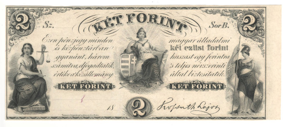 Hungary: 1852 2 Forint Banknote Lot#2