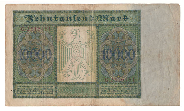 Germany: 1922 10000 Mark Banknote P.70