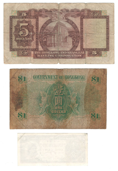 Hong Kong: Banknote Collection Lot (3 Pieces)