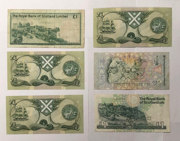 Scotland: 1977 - 1997 Banknote Collection Lot (6 Pieces) Scotland: 1977 - 1997 Banknote Collection Lot (6 Pieces)