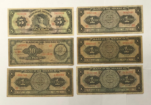 Mexico: Banknote Collection Lot (6 Pieces)