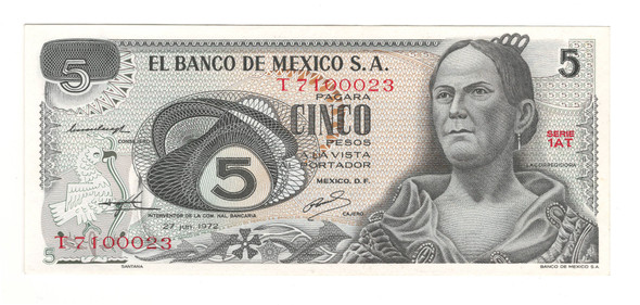 Mexico: 1972 5 Pesos Banknote