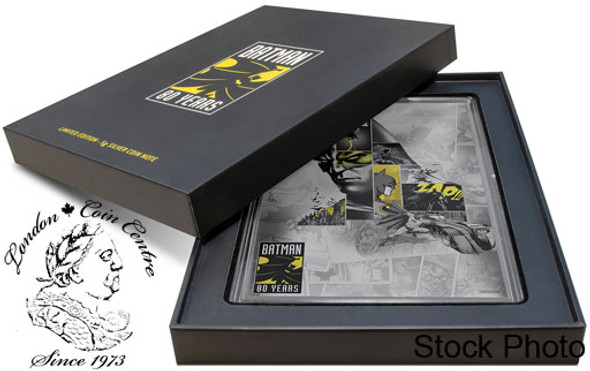 Niue: 2019 Batman 80th Anniversary 5 Gram Pure Silver Coin Note Niue: 2019 Batman 80th Anniversary 5 Gram Pure Silver Coin Note