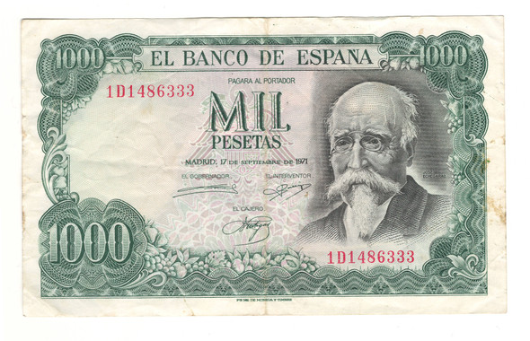 Spain: 1971 1000 Pesetas Banknote